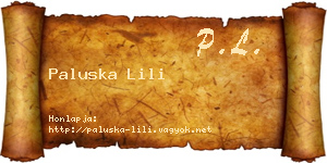 Paluska Lili névjegykártya