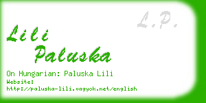 lili paluska business card